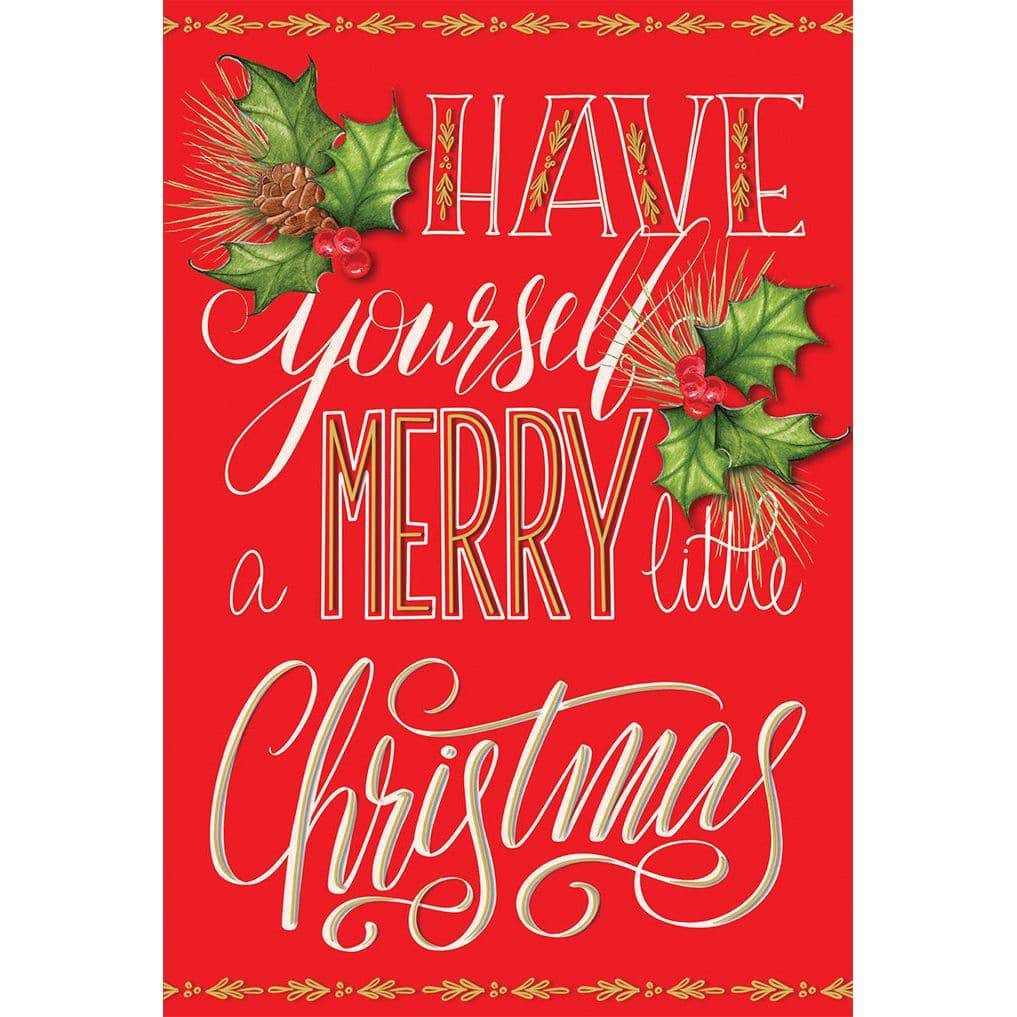 Red siding Christmas card by Pictura featuring festive text design, perfect for holiday greetings and seasonal celebrations.